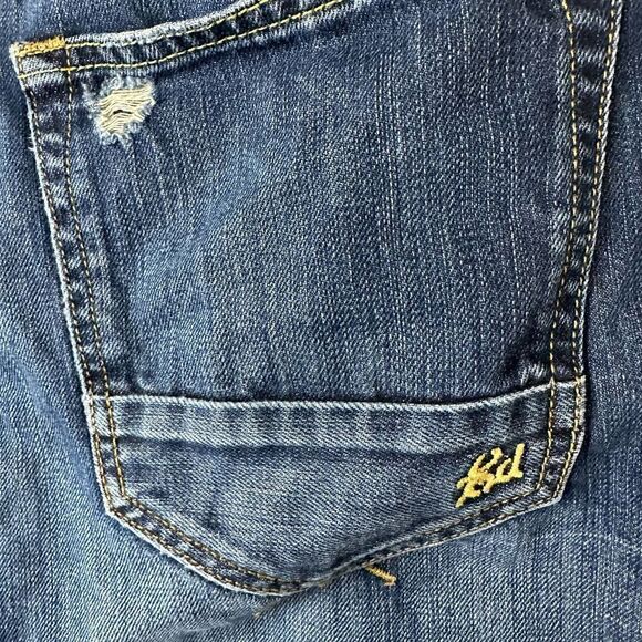 Ed Hardy Distressed Button Fly Blue Denim Jeans Men’s 38 x 32 - Picture 7 of 16
